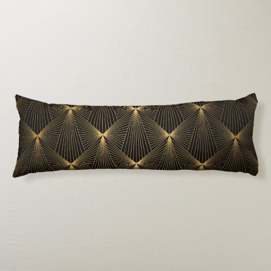 アートデコ,ブラック金ゴールド,シック,エレガント,パターン,クラッシー,tr ボディピロー (正面)