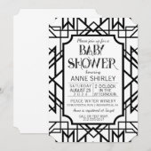 アートデコ ベイビーシャワー 招待状 1920年代 ガツビー (正面/裏面)