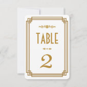 アートデコ ホワイト ウェディング テーブル ナンバー 招待状 (正面)