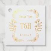 アートデコ ボタニカル フォイル ウェディング フェイバータグ (正面)