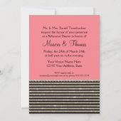 アートデコ モダン 水平ストライプ グリッター ルック 招待状 (裏面)