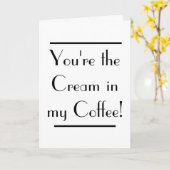 アートデコ ユニーク クリーム コーヒー カード (黄色い花)