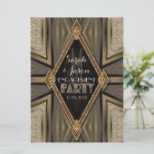 アートデコ ラスティック ゴールド ロマンス 婚約 招待状 (スタンド正面)