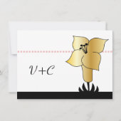 アートデコ リリー モダン タイポグラフィー ウェディング インビテ 招待状 (裏面)