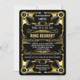 アートデコ リングボーイになってくれますか ゴールド&ブラック 招待状
