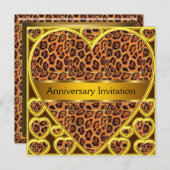 アートデコ レオパード 結婚記念日 招待状 (正面/裏面)