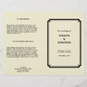 アートデコ・レトロハリウッドグラーム結婚式プログラム (正面)