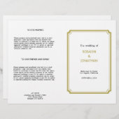 アートデコ・レトロハリウッドホワイトタン結婚式プログラム (正面/裏面)