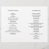 アートデコ・レトロハリウッドホワイトタン結婚式プログラム (裏面)