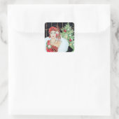 アートデコ・レトロヴィンテージクリスマスレディーシール スクエアシール (バッグ)