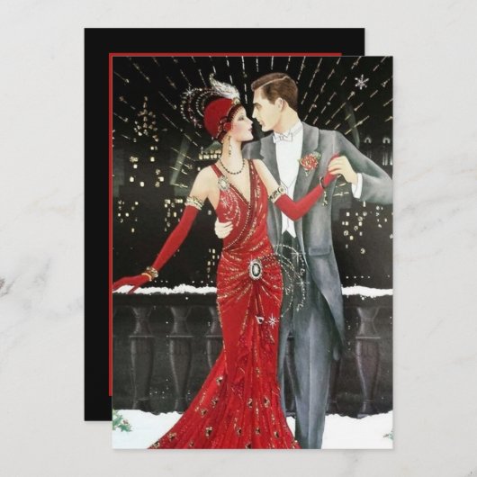 アートデコ・レトロヴィンテージパーティー 招待状 (正面/裏面)