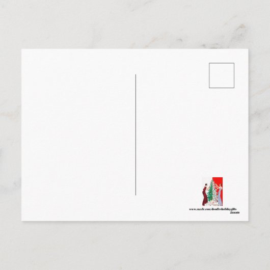 アートデコ レトロ ビンテージ クリスマスの女性たち シーズンポストカード (裏面)