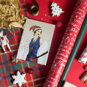 アートデコ レトロ ヴィンテージの女性に追加メッセージ シーズンカード