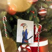 アートデコ レトロ ヴィンテージの女性に追加メッセージ シーズンカード