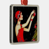 アートデコ・レトロ・ヴィンテージ・クリスマスレディ メタルオーナメント (右)