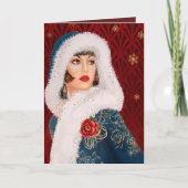 アートデコ レトロ ヴィンテージ レディ クリスマス ホリデー (正面)