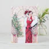 アートデコ レトロ ヴィンテージ レディ パーティー 招待状 (スタンド正面)