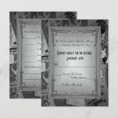 アートデコ ヴィンテージポスター 結婚式 RSVP (正面/裏面)