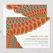 アートデコ ヴィンテージ スカロップ ファン ボヘミア アジアン ウェディング 招待状 (正面/裏面)