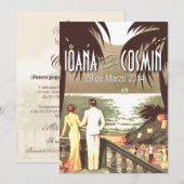 アートデコ ヴィンテージ ビーチ ウェディング ブラッシュ (正面/裏面)