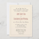 アートデコ ヴィンテージ ビーチ ウェディング ブラッシュ ピンク 招待状 (裏面)