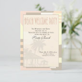 アートデコ ヴィンテージ ビーチ ウェルカムパーティー | ブラッシュ 招待状 (スタンド正面)