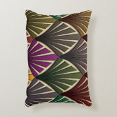 アートデコ，新しい，ハンターグリーン，ネイビーブルー，イエロー，ヴィン アクセントクッション (正面(垂直))