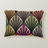 アートデコ，新しい，ハンターグリーン，ネイビーブルー，イエロー，ヴィン アクセントクッション (裏面)