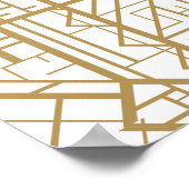 アートデコ，新しい,金ゴールド，白，シック，ヴィンテージ,エレガント,t ポスター (角)