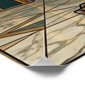 アートデコ 桜の木の王座 ゴールド ポスター (角)