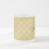 アートデコ,金ゴールド,ヴィンテージ,シック,パターン,エレガントトレンディー, フロストグラスマグカップ (中央)