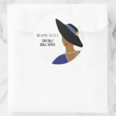 アートデコ 1930年代 黒い帽子の女性 ブライダルシャワー ラウンドシール (バッグ)