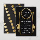 アートデコ 20年代 結婚 婚約 お礼 カード (正面/裏面)