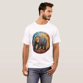 アートデザインのハイイログマ Tシャツ (正面フル)