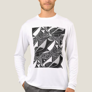 アートデザインの白いメンズTシャツ トライブレンドTシャツ
