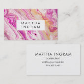 アートデザイン抽象芸術ブライトフレッシュピンク金ゴールドホワイト 名刺 (正面/裏面)