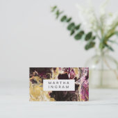 アートデザイン抽象芸術流体ダークパープルと金ゴールド 名刺 (スタンド正面)