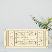 アートデ結婚コのチケット,アイボリー,バックアイボリー 招待状 (スタンド正面)