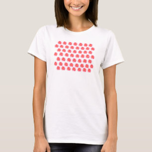 アートトップ:クラシックデイジーピンク。ピンク.長袖 Tシャツ