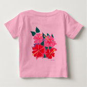 アートトップ：ハイビスカスハート。ベビー ベビーTシャツ (裏面)