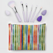 アートトレンディーレインボーカラフルストライプパターン アクセサリーポーチ