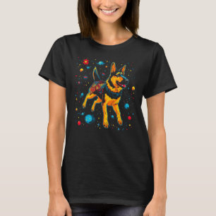 アートドイツシェパードドッグアウタースペース銀河系 Tシャツ