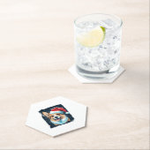 アートドッグポップ・アートのクリスマスコルギ ペーパーコースター (インサイチュ)