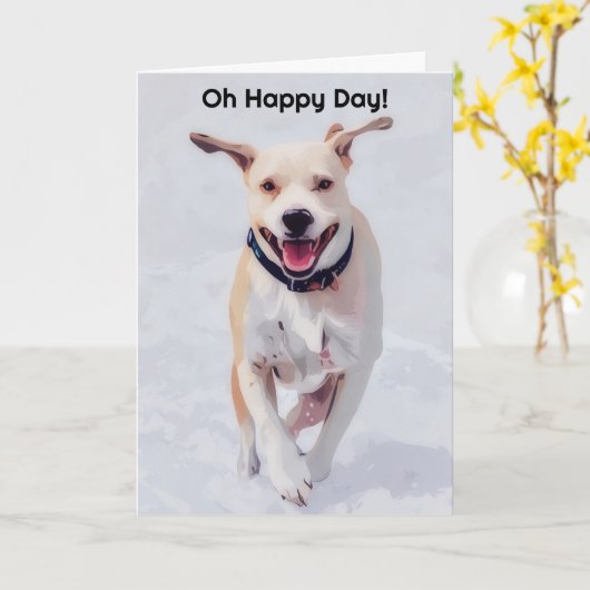 アートドッグポップ・アートのハッピードッグ恋人誕生日カード カード (黄色い花)