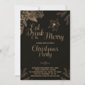 アートドリンク食べベメリークリスマスパーティの招待状 招待状 (正面)