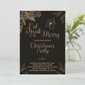 アートドリンク食べベメリークリスマスパーティの招待状 招待状 (スタンド正面)