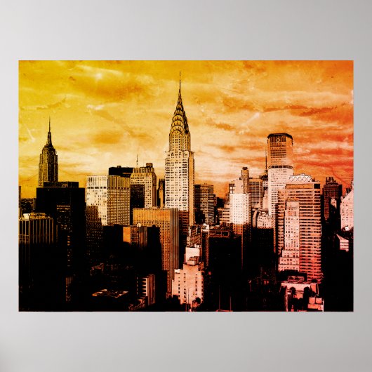 アートニューポップ・アートのヨークシティインクスケッチ ポスター (正面)