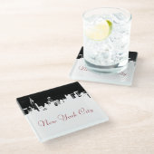 アートニューポップ・アートのヨークシティパノラマポスター ガラスコースター (アングル)