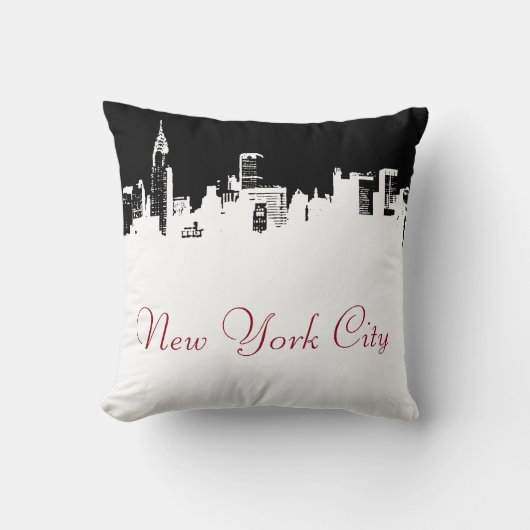 アートニューポップ・アートのヨークシティパノラマポスター クッション (正面)