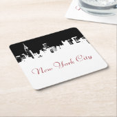 アートニューポップ・アートのヨークシティパノラマポスター スクエアペーパーコースター (アングル)